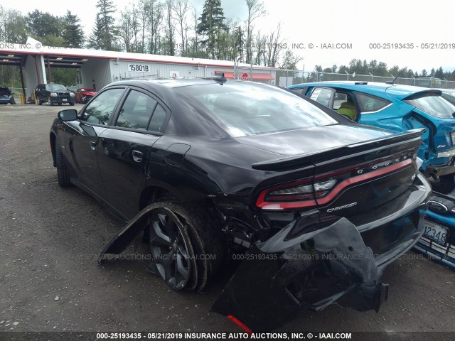 2C3CDXCT6KH630320 - 2019 DODGE CHARGER R/T BLACK photo 3