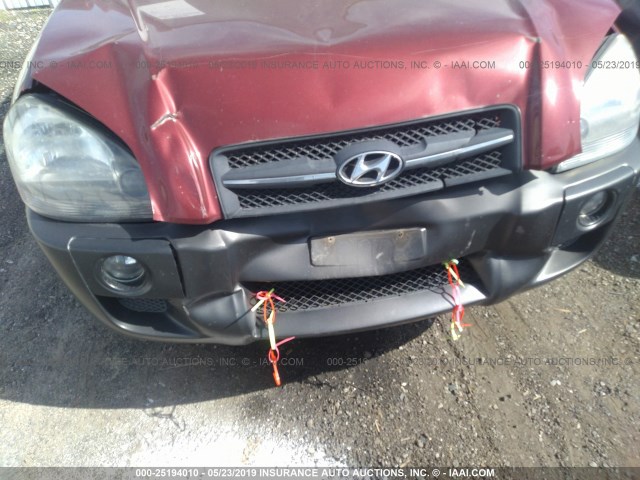 KM8JN12D45U131472 - 2005 HYUNDAI TUCSON GLS/LX RED photo 6