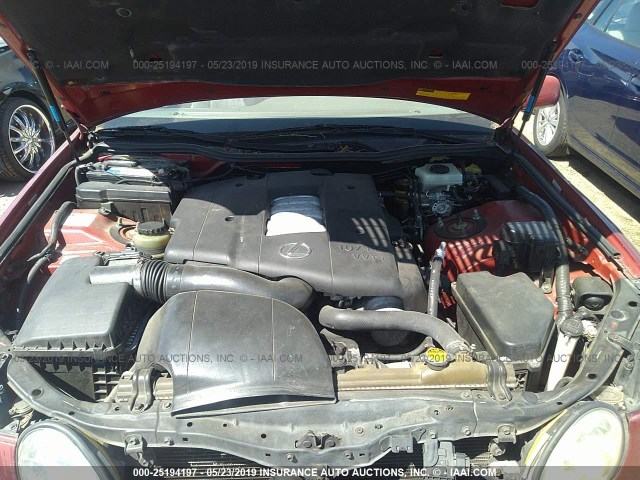 JT8BH68X6W0010626 - 1998 LEXUS GS 400 RED photo 10