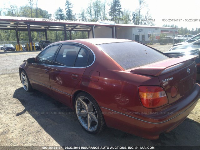 JT8BH68X6W0010626 - 1998 LEXUS GS 400 RED photo 3