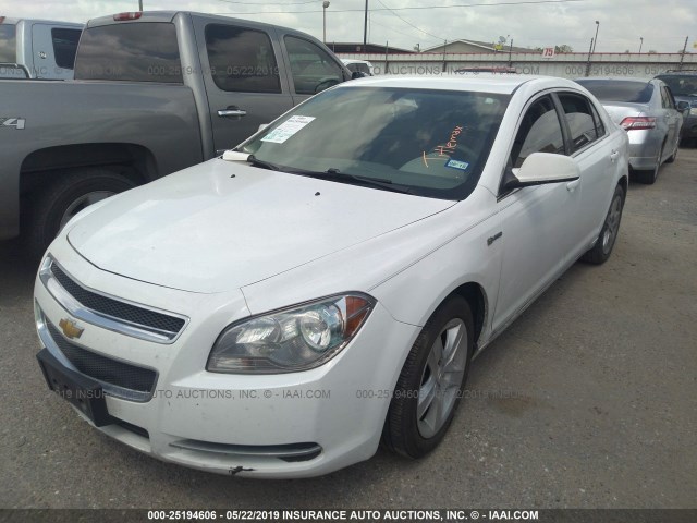 1G1ZF57539F216092 - 2009 CHEVROLET MALIBU HYBRID WHITE photo 2