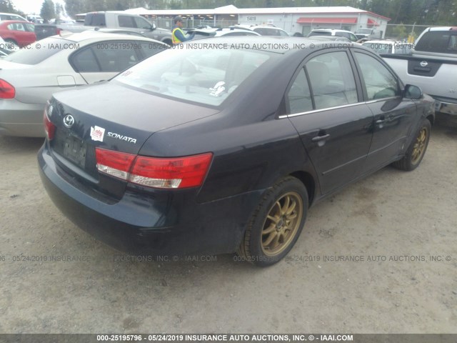 5NPEU46C66H175609 - 2006 HYUNDAI SONATA GLS/LX Dark Blue photo 4