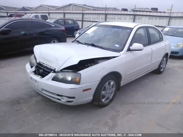 KMHDN46D15U958922 - 2005 HYUNDAI ELANTRA GLS/GT WHITE photo 2