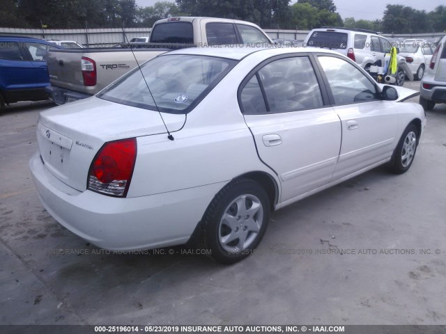 KMHDN46D15U958922 - 2005 HYUNDAI ELANTRA GLS/GT WHITE photo 4