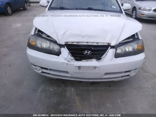 KMHDN46D15U958922 - 2005 HYUNDAI ELANTRA GLS/GT WHITE photo 6