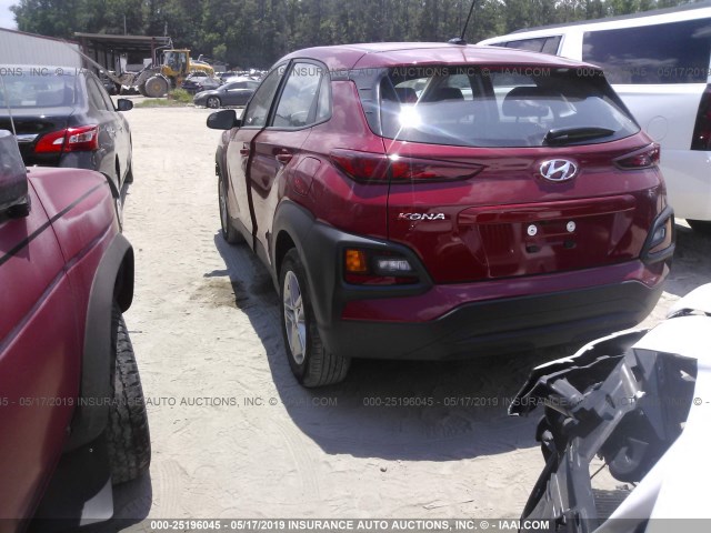 KM8K12AA8KU258895 - 2019 HYUNDAI KONA SE BURGUNDY photo 3