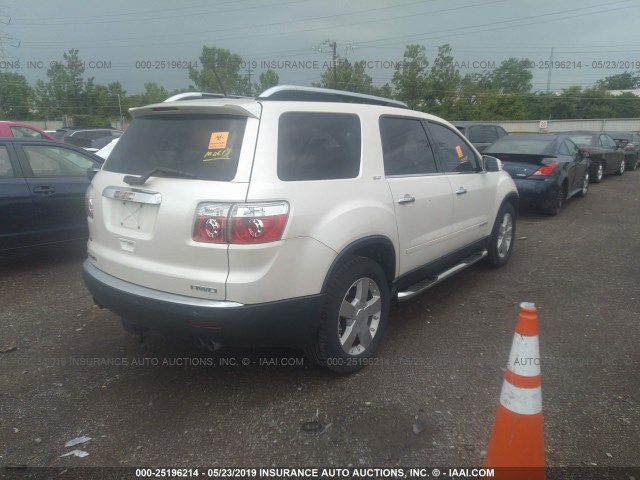 1GKEV337X8J270557 - 2008 GMC ACADIA SLT-2 WHITE photo 4