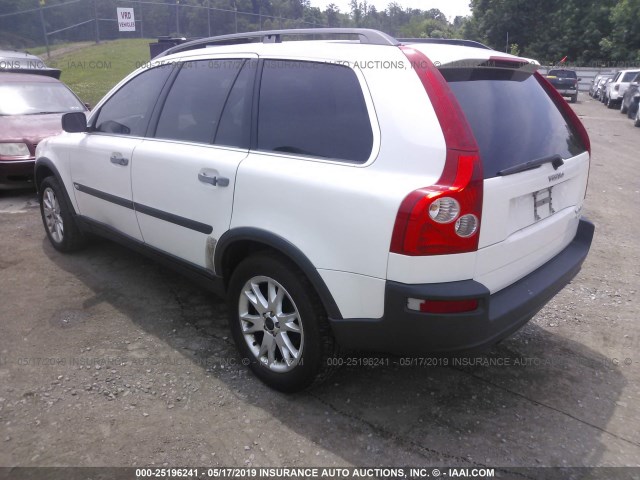 YV1CZ91H631003070 - 2003 VOLVO XC90 T6 WHITE photo 3