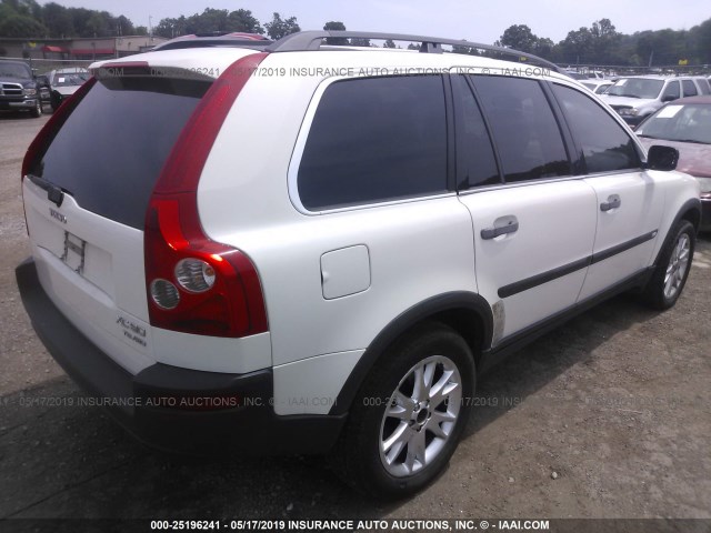 YV1CZ91H631003070 - 2003 VOLVO XC90 T6 WHITE photo 4