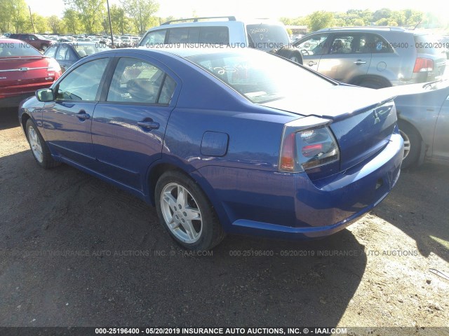 4A3AB76S16E009914 - 2006 MITSUBISHI GALANT GTS BLUE photo 3