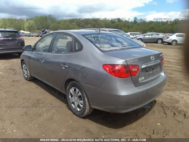 KMHDU4AD0AU195263 - 2010 HYUNDAI ELANTRA BLUE/GLS/SE GRAY photo 3