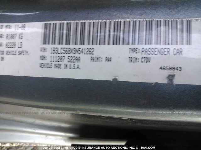 1B3LC56BX9N541262 - 2009 DODGE AVENGER SXT/R/T GRAY photo 9