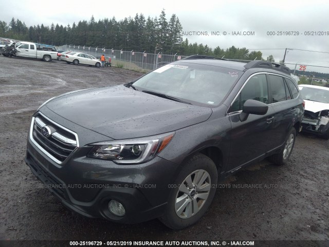 4S4BSACC1J3375096 - 2018 SUBARU OUTBACK 2.5I PREMIUM GRAY photo 2