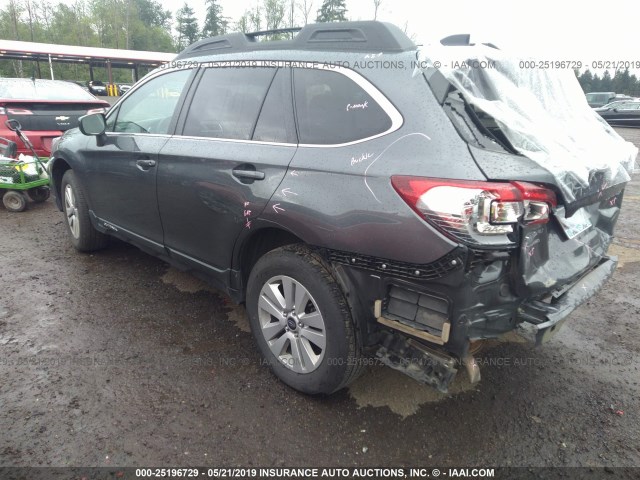 4S4BSACC1J3375096 - 2018 SUBARU OUTBACK 2.5I PREMIUM GRAY photo 3