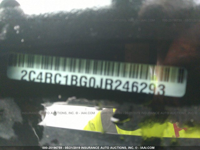 2C4RC1BG0JR246293 - 2018 CHRYSLER PACIFICA TOURING L Մոխրագույն լուսանկար 9