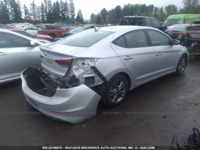 5NPD84LF9JH339393 - 2018 HYUNDAI ELANTRA SEL/VALUE/LIMITED SILVER photo 4