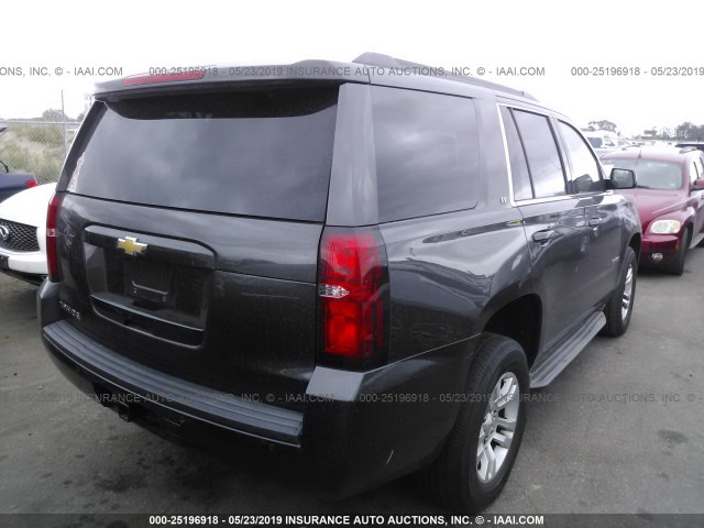 1GNSCBKC7FR566901 - 2015 CHEVROLET TAHOE C1500 LT BLACK photo 4