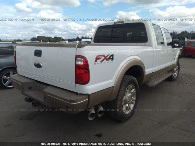 1FT7W2BT9EEB61022 - 2014 FORD F250 SUPER DUTY WHITE photo 4