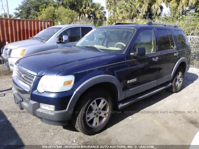 1FMEU73E76UB38724 - 2006 FORD EXPLORER XLT BLUE photo 2