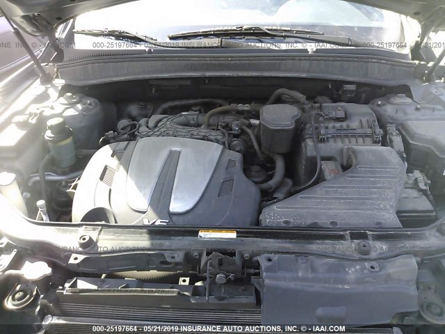 5NMSH4AG9AH400189 - 2010 HYUNDAI SANTA FE SE GRAY photo 10