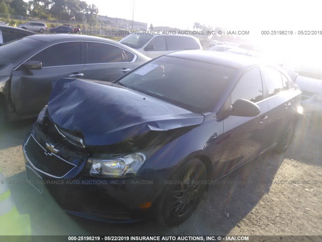 1G1PC5SH2C7382168 - 2012 CHEVROLET CRUZE LS BLUE photo 2