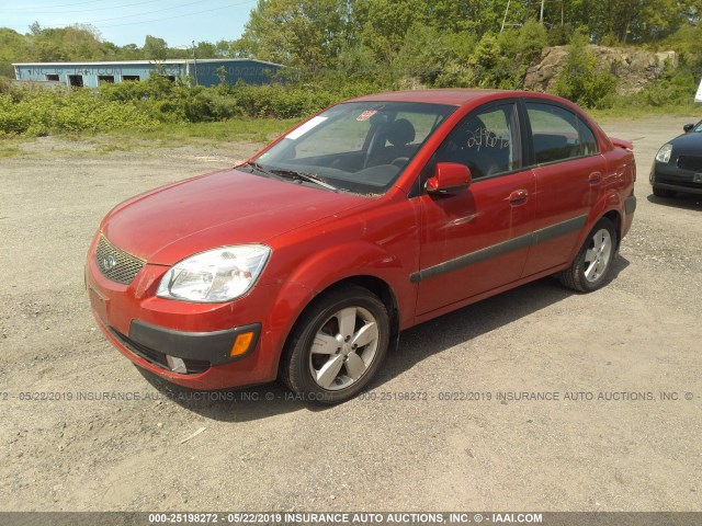 KNADE123286335850 - 2008 KIA RIO LX/SX RED photo 2