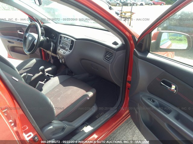 KNADE123286335850 - 2008 KIA RIO LX/SX RED photo 5