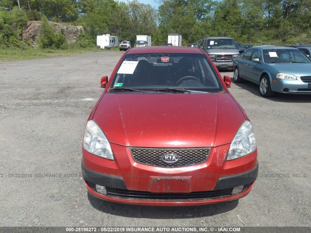 KNADE123286335850 - 2008 KIA RIO LX/SX RED photo 6