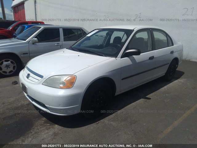 1HGES15241L063815 - 2001 HONDA CIVIC DX WHITE photo 2