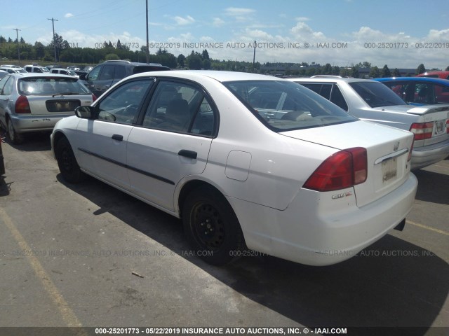 1HGES15241L063815 - 2001 HONDA CIVIC DX WHITE photo 3