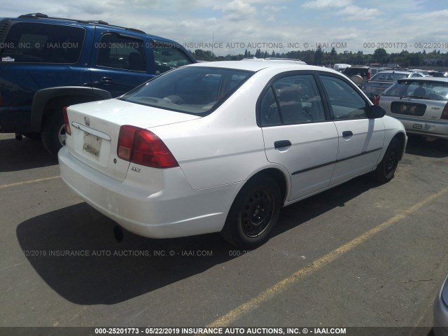 1HGES15241L063815 - 2001 HONDA CIVIC DX WHITE photo 4