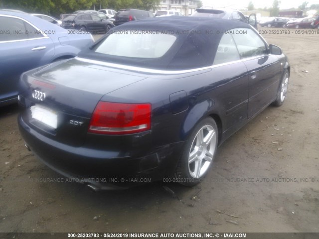 WAUAF48H88K004279 - 2008 AUDI A4 2.0T CABRIOLET Navy photo 4