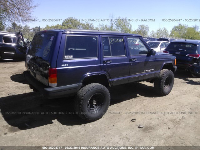 1J4FF68S4XL557126 - 1999 JEEP CHEROKEE SPORT/CLASSIC იასამნისფერი ფოტო 4