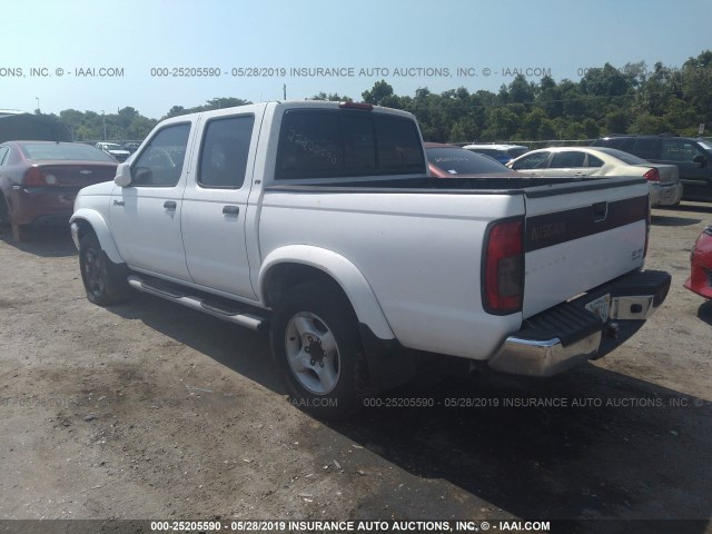 1N6ED27TXYC325042 - 2000 NISSAN FRONTIER CREW CAB XE/CREW CAB SE WHITE photo 3