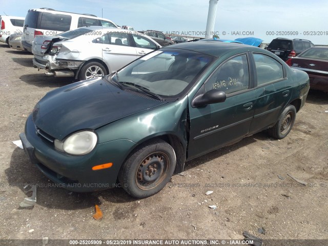 1B3ES46C6YD847023 - 2000 DODGE NEON ES GREEN photo 2