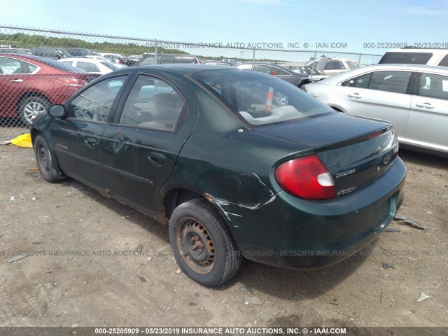 1B3ES46C6YD847023 - 2000 DODGE NEON ES GREEN photo 3