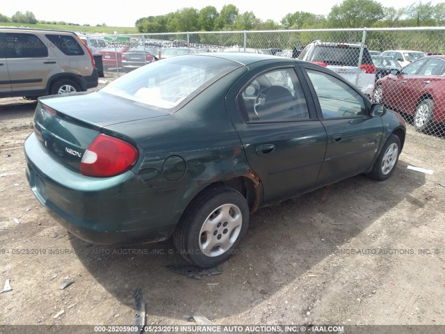 1B3ES46C6YD847023 - 2000 DODGE NEON ES GREEN photo 4