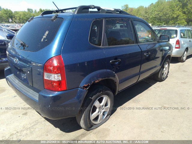 KM8JM12B46U375223 - 2006 HYUNDAI TUCSON GL BLUE photo 4