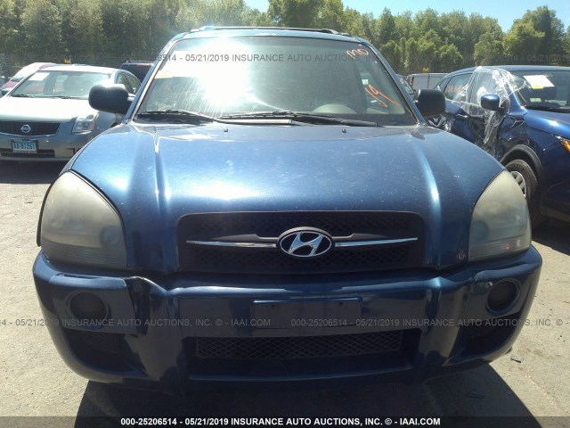 KM8JM12B46U375223 - 2006 HYUNDAI TUCSON GL BLUE photo 6