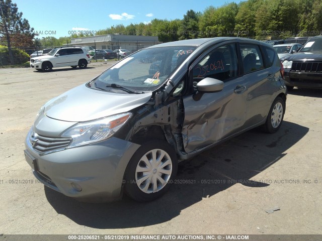 3N1CE2CP1FL440696 - 2015 NISSAN VERSA NOTE S/S PLUS/SV/SL/SR SILVER photo 2