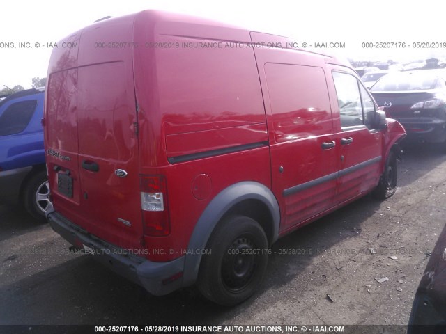 NM0LS7AN8DT170649 - 2013 FORD TRANSIT CONNECT XL RED photo 4