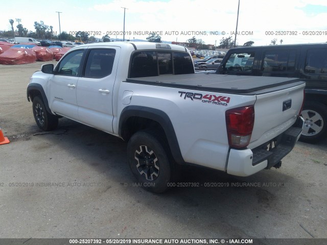 3TMCZ5AN7GM006573 - 2016 TOYOTA TACOMA DBL CAB/SR/SR5/TRD SPT/OR WHITE photo 3