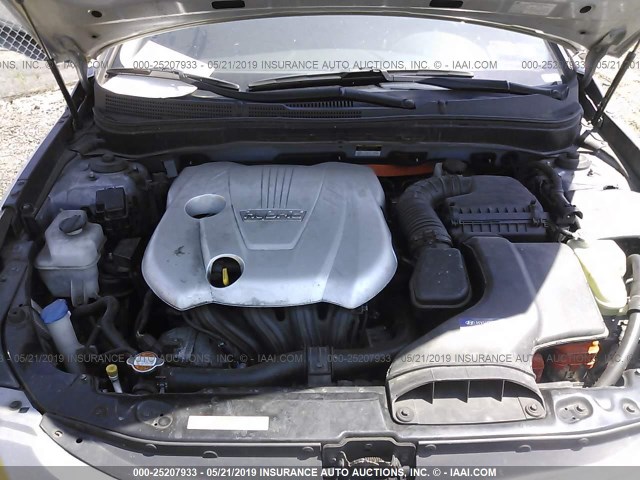 KMHEC4A42BA004890 - 2011 HYUNDAI SONATA HYBRID SILVER photo 10