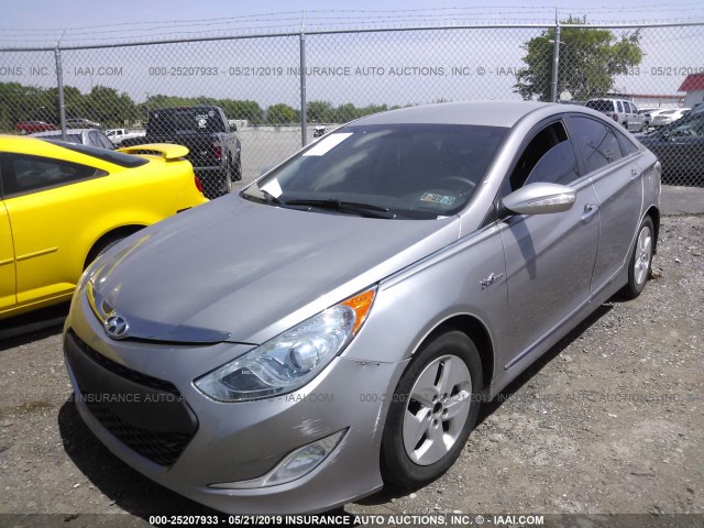 KMHEC4A42BA004890 - 2011 HYUNDAI SONATA HYBRID SILVER photo 2