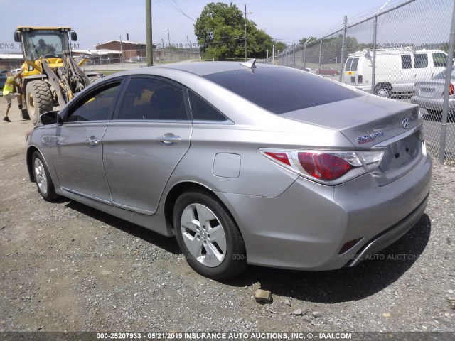 KMHEC4A42BA004890 - 2011 HYUNDAI SONATA HYBRID SILVER photo 3