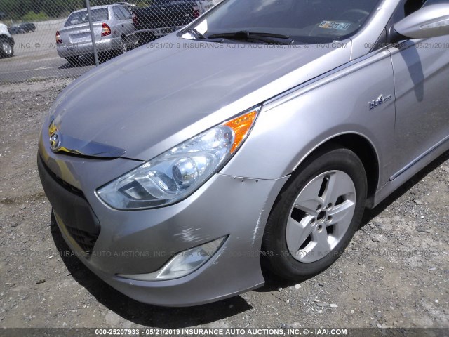 KMHEC4A42BA004890 - 2011 HYUNDAI SONATA HYBRID SILVER photo 6