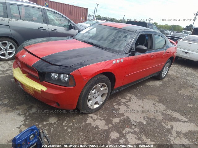 2B3KA43R87H738191 - 2007 DODGE CHARGER SE/SXT RED photo 2