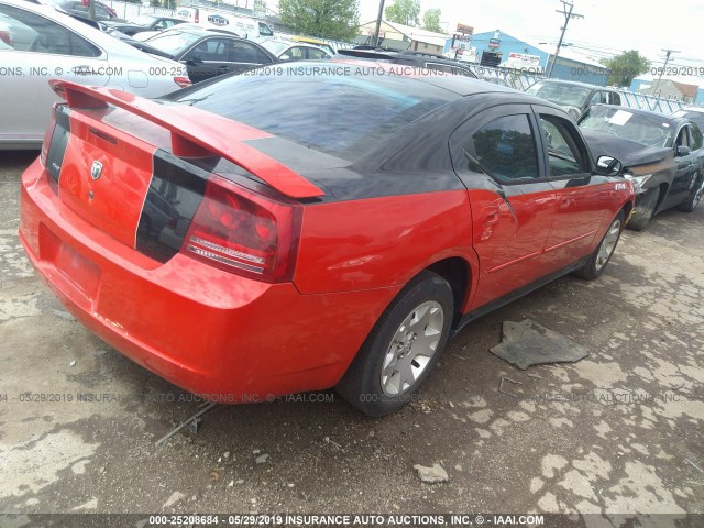 2B3KA43R87H738191 - 2007 DODGE CHARGER SE/SXT RED photo 4