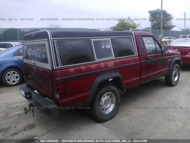 1JTHS6415HT181110 - 1987 JEEP COMANCHE RED photo 4