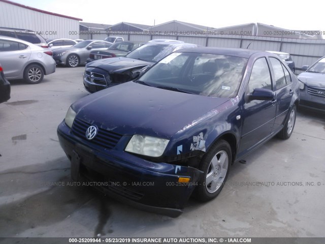 3VWSS29MX1M036651 - 2001 VOLKSWAGEN JETTA GLS BLUE photo 2